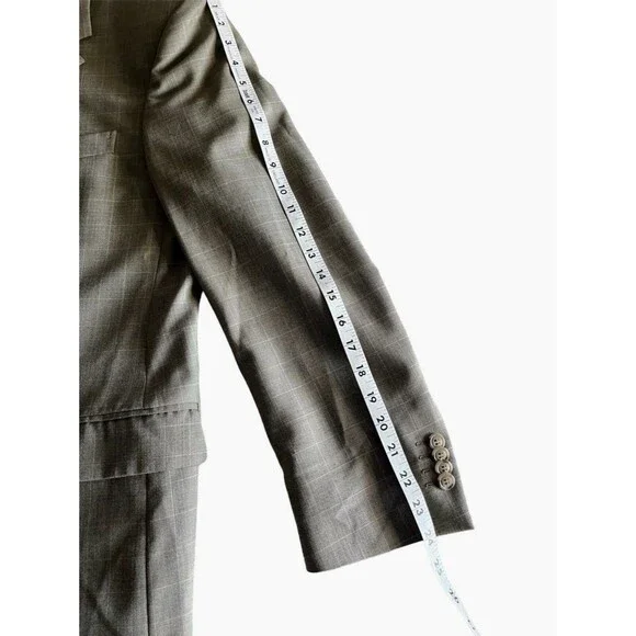 Ermenegildo Zegna x Gritti Men's 40S Blazer Windowpane Single Breasted 3 Button